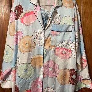 Women’s plus size satin pajama short set